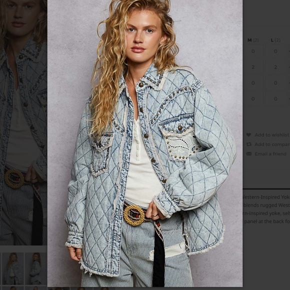 POL “ Rochester “ POL Quilted Jacket Shirt Shacket with Stud Detail 89 - Picture 1 of 8